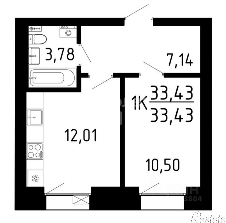 1-комн квартира Томский район, Северный мкр