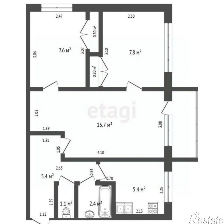 3-комн квартира Томский район